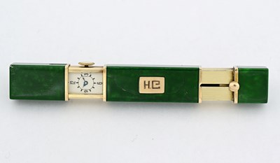 Lot 23 - An Art Deco gold-coloured metal and lacquer...