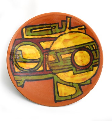 Lot 225 - A Poole Pottery Delphis charger by Carol...