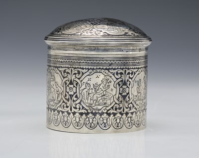 Lot 294 - A twentieth-century silver-coloured metal and...