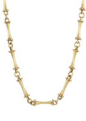 Lot 40 - A 9ct gold fancy-link necklace