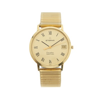 Lot 195 - Eterna, an 18ct gold Executive Quartz 4000 bracelet watch