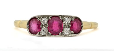 Lot 422 - A mid 20th century red paste and old-cut diamond ring