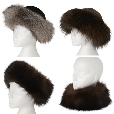 Lot 478 - Two fur hats and a fur snood/headband.