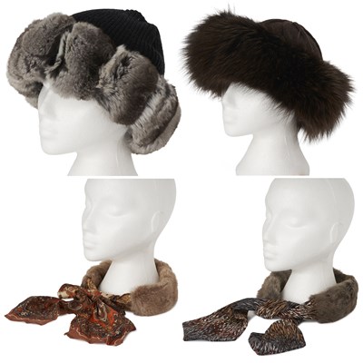 Lot 479 - Two fur hats and two fur ties.