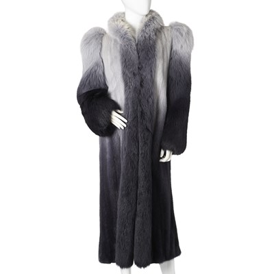 Lot 463 - The Roson Collection, a blue ombre mink and fox fur coat.