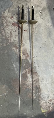 Lot 202 - Two 19th Century fencing foils, length 98cm (2)