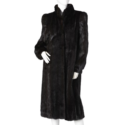 Lot 457 - A full-length dark ranch mink coat.