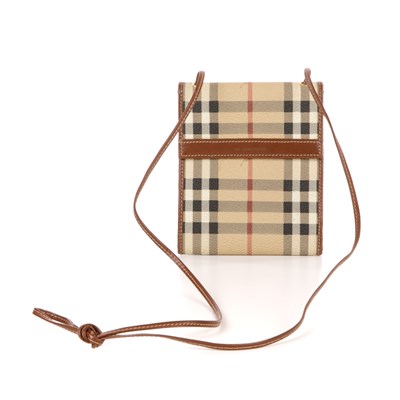 Lot 256 - Burberry, a wallet with strap and a pouch set,...