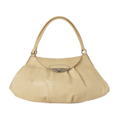 Lot 300 - Furla, a large lizard embossed leather handbag.