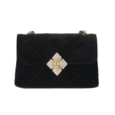 Lot 265 - Chanel, a Velvet Strass Mini Flap handbag.