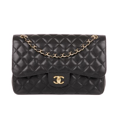 Lot 268 - Chanel, a Jumbo Classic Double Flap handbag,...