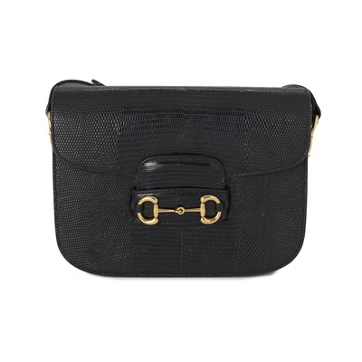 Lot 309 - Gucci, a Horsebit 1955 lizard medium shoulder bag.