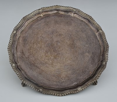 Lot 90 - An Elizabeth II silver waiter, by Barker...