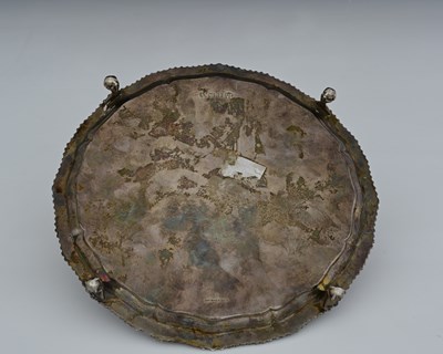 Lot 90 - An Elizabeth II silver waiter, by Barker...