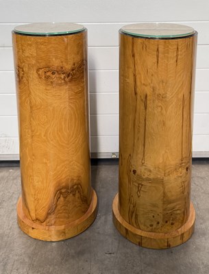 Lot 601 - A pair of Art Deco style hardwood veneered...