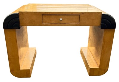 Lot 600 - An Art Deco style console table in burr maple/...