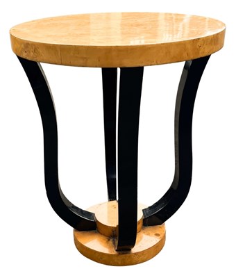 Lot 599 - An Art Deco style side or lamp table with burr...