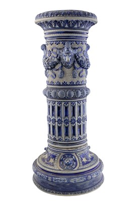 Lot 598 - A German saltglazed stoneware plinth or...