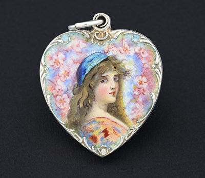 Lot 288a - An Edwardian silver and enamel locket, by John...