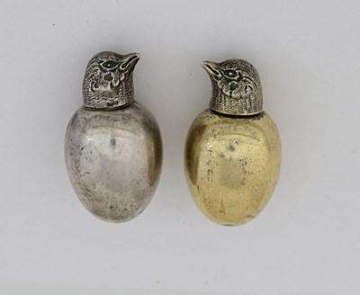 Lot 224a - A pair of Victorian novelty silver scent...