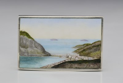 Lot 259a - A George V silver and enamel cigarette case or...