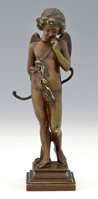 Lot 84 - Felix Sanzel (French, 1829-1883), Winged Cupid,...