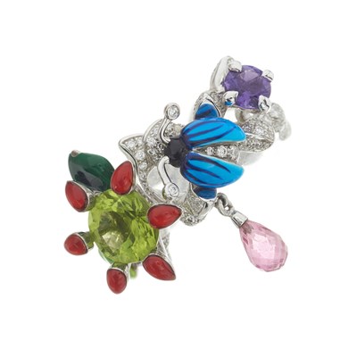 Lot 142 - Dior, an 18ct gold Milly Carnivora Epinosa diamond and gem ring