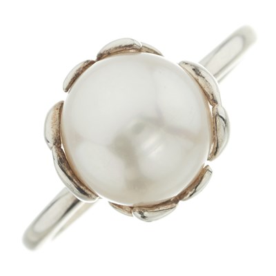 Lot 415 - Tiffany & Co. x Paloma Picasso, a cultured pearl single-stone ring.