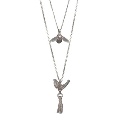 Lot 423 - Wright & Teague, two silver pendant necklaces.