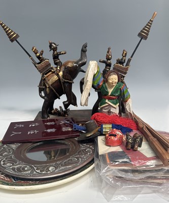 Lot 25 - A collection of tourist wares, a circular...