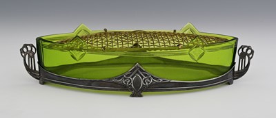 Lot 516 - WMF, a Jugendstil silver plated and green...