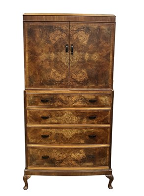 Lot 598 - An art deco wardrobe on chest of drawers or...