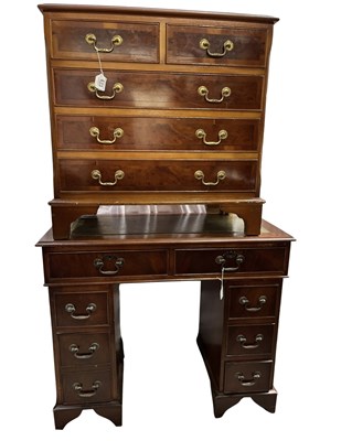 Lot 633 - A small reproduction chest of drawers, two...