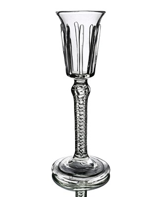 Lot 572 - An airtwist wine glass, circa 1740, the...