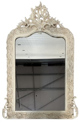 Lot 649 - A large wall mirror, carved wooden frame with...