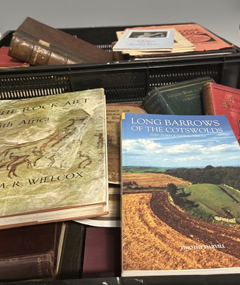 Lot 27 - A collection of linen and leather bound books...