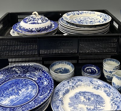Lot 63 - A collection of blue and white china: a...