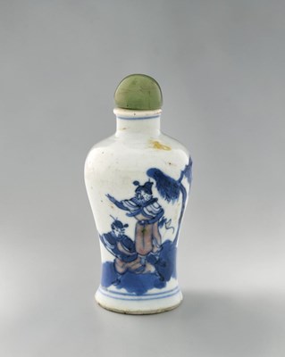 Lot 109 - A Chinese copper red, blue and white porcelain...