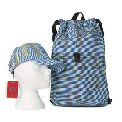 Lot 293 - Ferrari, a backpack with matching cap.