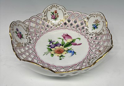 Lot 93 - Herend, Hungary, a laticework porcelain dish...