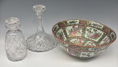 Lot 130 - A large famille rose punch or fruit bowl,...