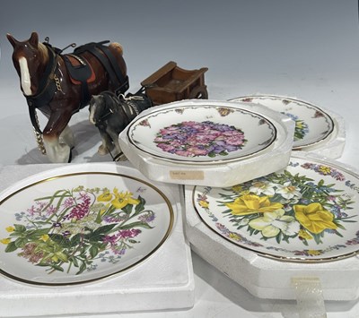 Lot 34 - A collection of shire horse figurines and...