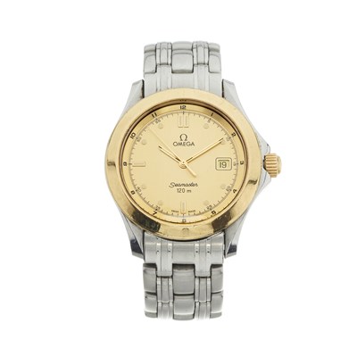 Lot 206 - Omega, a bi-metal Seamaster 120m bracelet watch