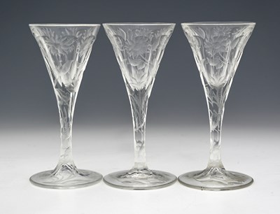Lot 155 - A set of three Ludwig Moser intaglio cut glass...