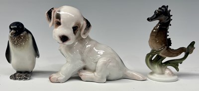 Lot 85 - Three small porcelain animal figurines by...