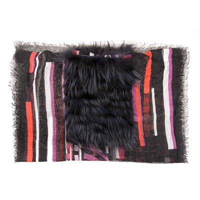 Lot 319 - Fendi, a fox fur scarf, the long black scarf,...