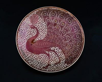 Lot 155 - A William De Morgan Pottery charger, painted...