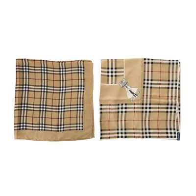 Lot 248 - Burberry, two vintage Nova Check silk scarves.