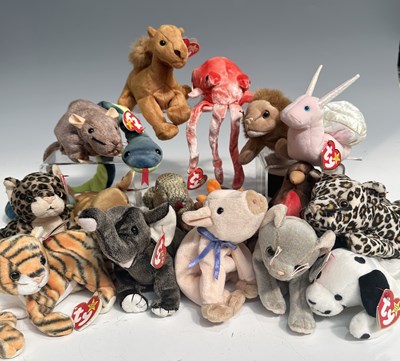 Lot 22 - A collection of TY Beanie Baby soft toys, with...