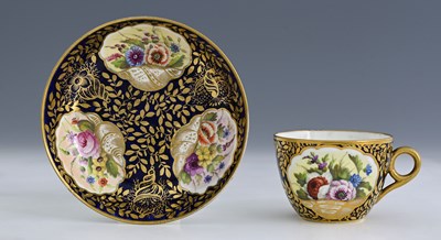 Lot 641 - Minton, a floral painted cup and saucer, circa...